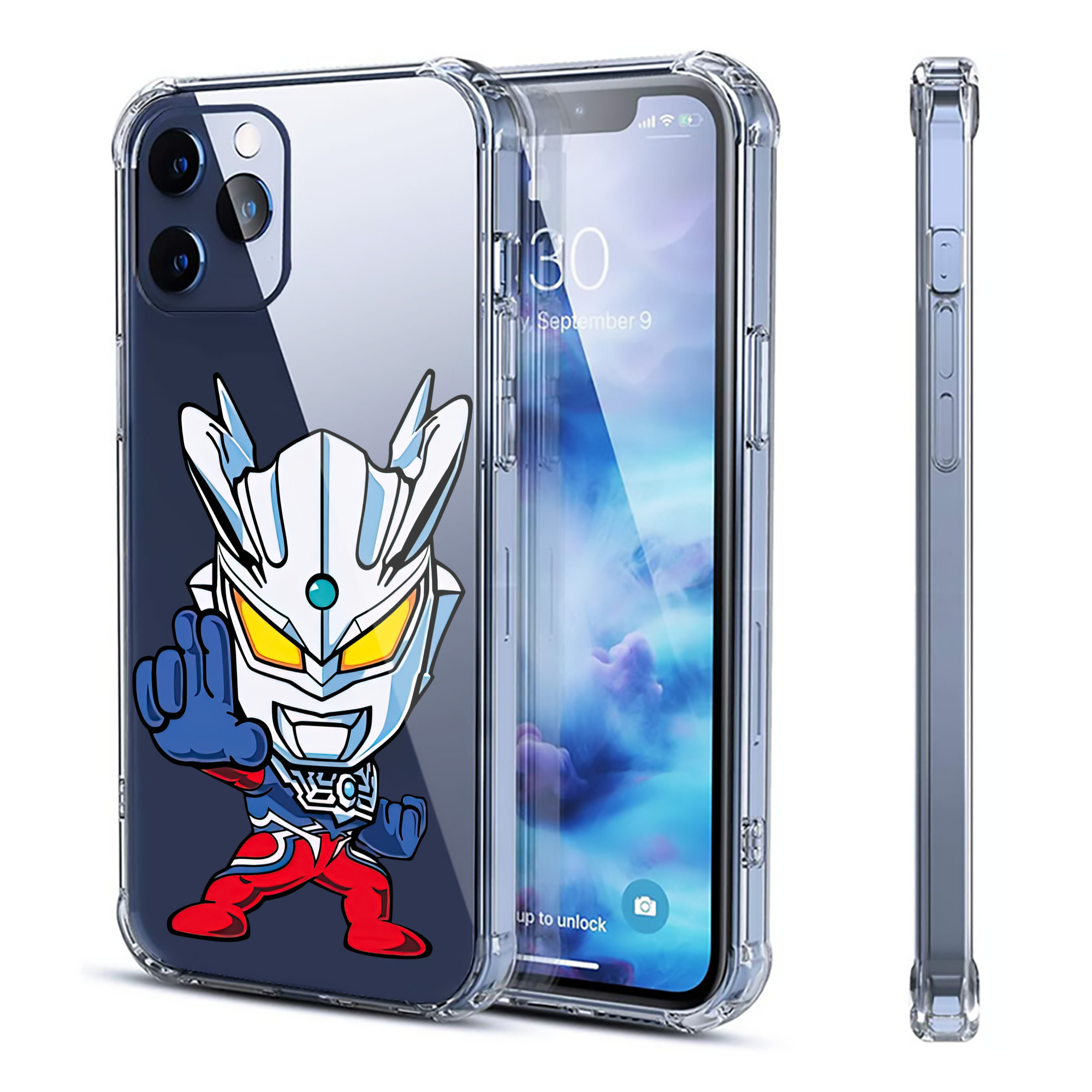 （画像用） ウルトラマン Ultraman 【iPhone 12シリーズ対応】透明スマホケース（クリアソフトケース）